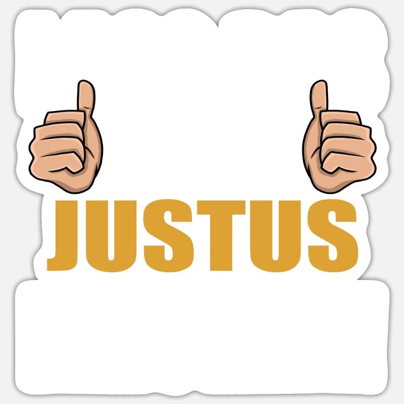 Lass das mal den Justus machen - Sticker Größe S (10 x 10 cm) - Mattweiß
