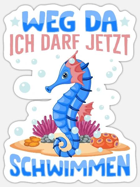 Seepferdchen bestanden - Sticker Größe S (10 x 10 cm) - Mattweiß