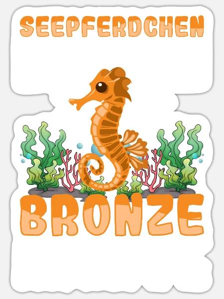 Seepferdchen bestanden - Sticker Größe S (10 x 10 cm) - Mattweiß