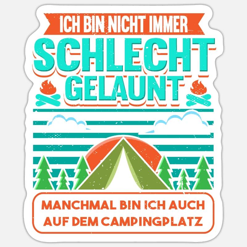 Campingplatz Camping Lager Camper Spruch Lustig - Sticker Größe S (10 x 10 cm) - Mattweiß