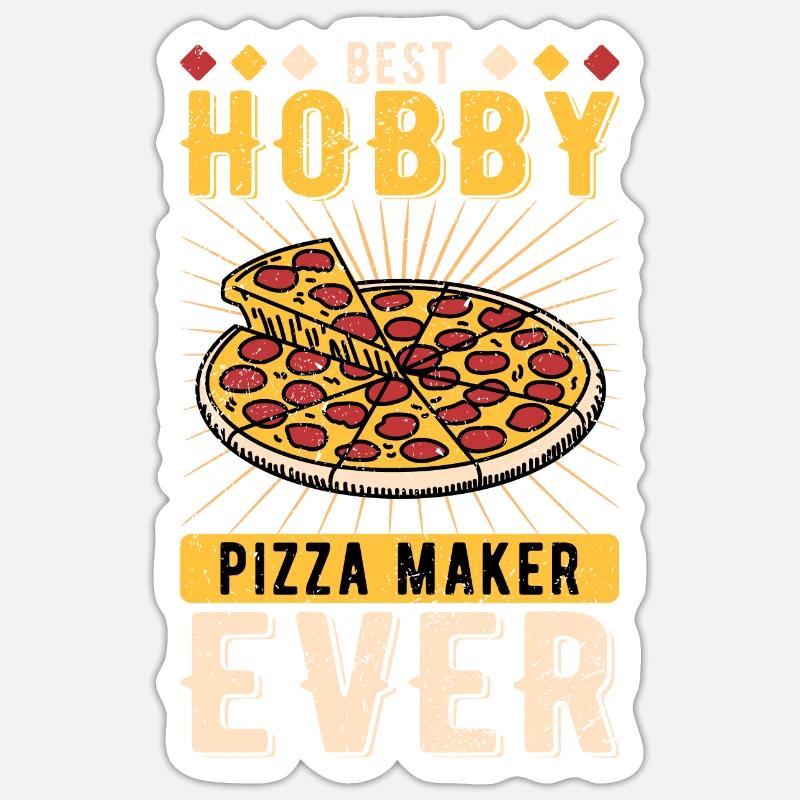 Pizzabäcker Pizzaiolo Hobby Pizza Maker - Sticker Größe S (10 x 10 cm) - Mattweiß
