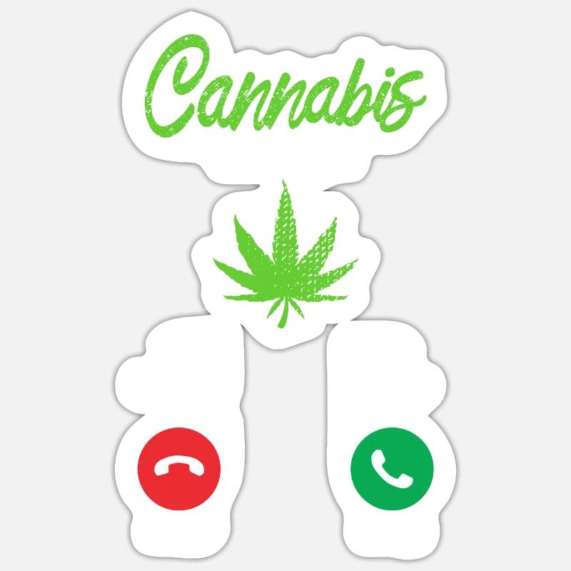 Cannabis Rauchen - Sticker Größe S (10 x 10 cm) - Mattweiß