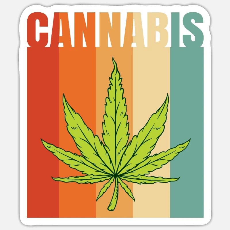 Cannabis Leaf - Sticker size S (10 x 10 cm) - white matte