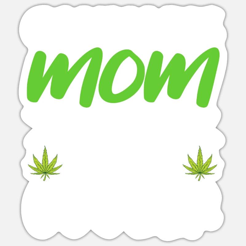 Mère cannabis - Sticker taille S (10 x 10 cm) - blanc mat