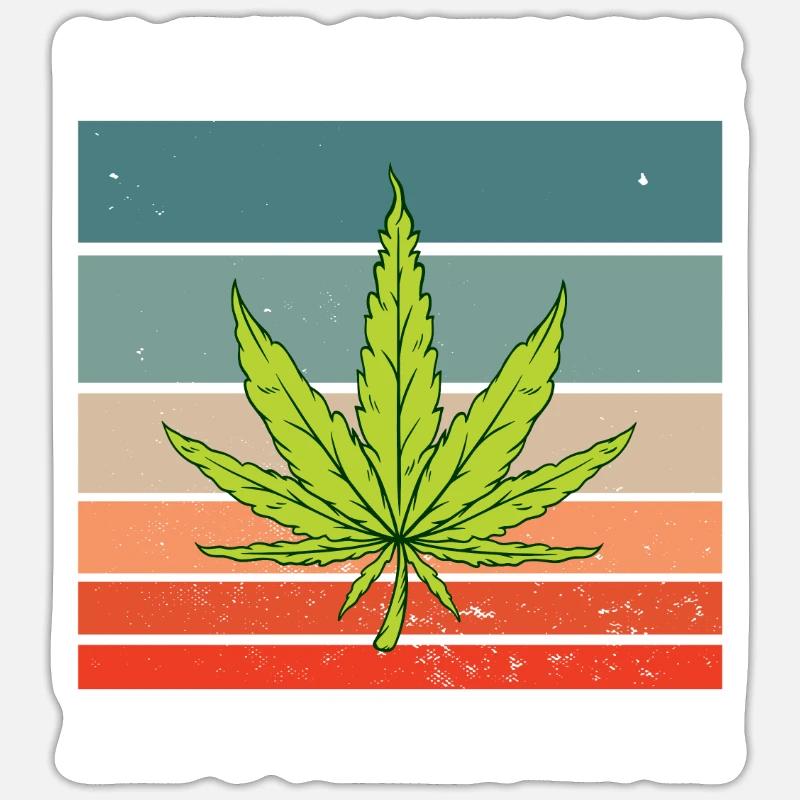 Cher chanvre - Sticker taille S (10 x 10 cm) - blanc mat