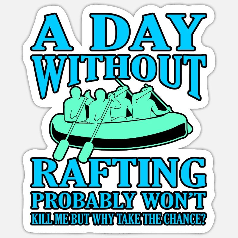 Rafting - Sticker taille S (10 x 10 cm) - blanc mat