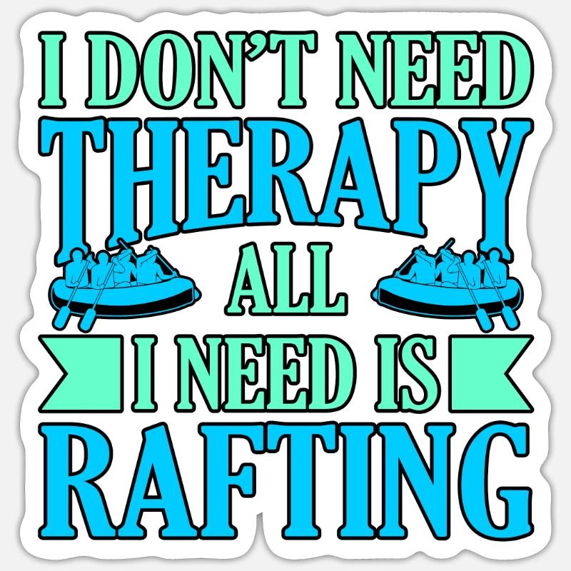 Rafting therapy - Sticker size S (10 x 10 cm) - white matte