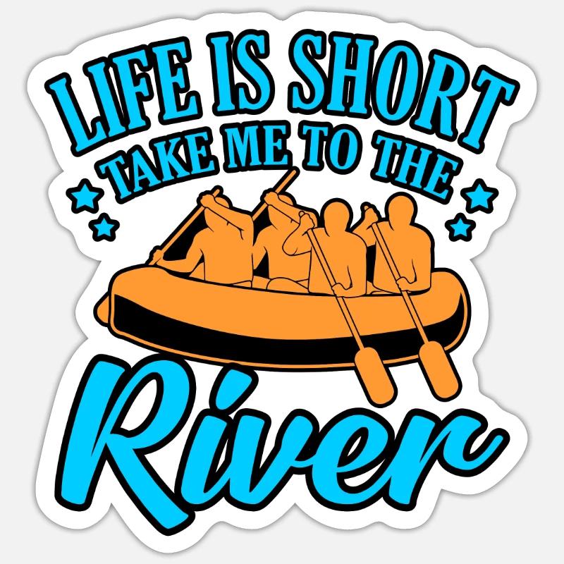 La vie de rafting - Sticker taille S (10 x 10 cm) - blanc mat