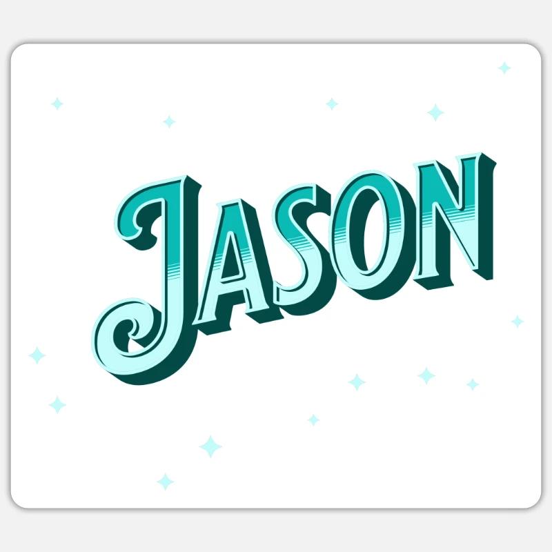 Jason names personalized - Sticker size S (10 x 10 cm) - white matte