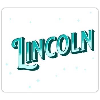 Lincoln names personalized - Sticker size S (10 x 10 cm) - white matte - Front