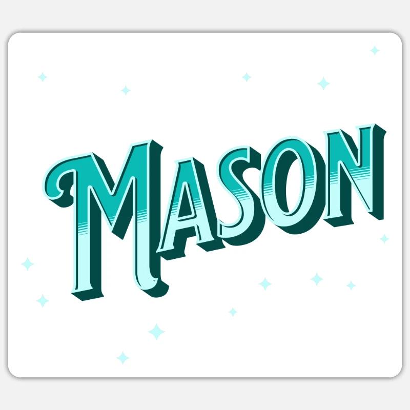 Mason names personalized - Sticker size S (10 x 10 cm) - white matte