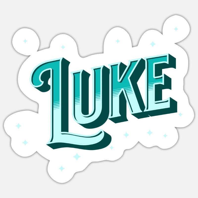 Luke name personalized - Sticker size S (10 x 10 cm) - white matte