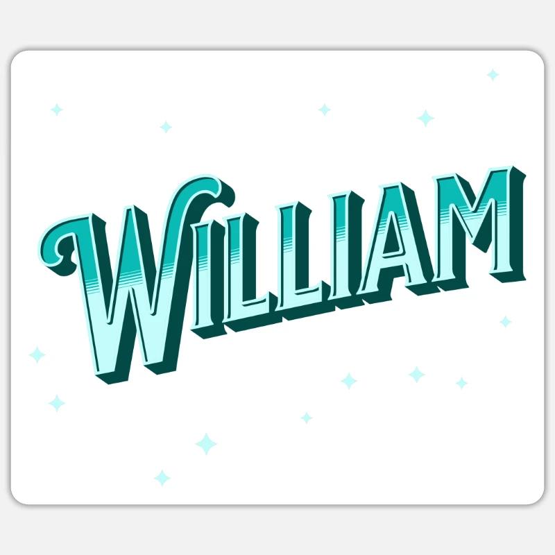 William name personalized - Sticker size S (10 x 10 cm) - white matte