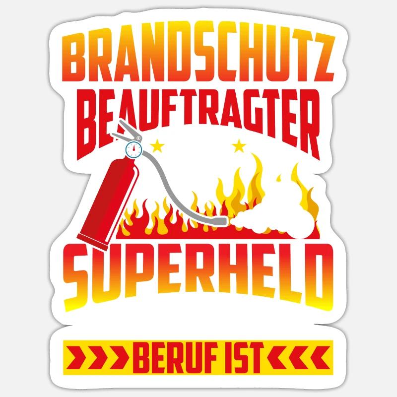 Brandschutzbeauftragter Superheld kein Beruf - Sticker Größe S (10 x 10 cm) - Mattweiß