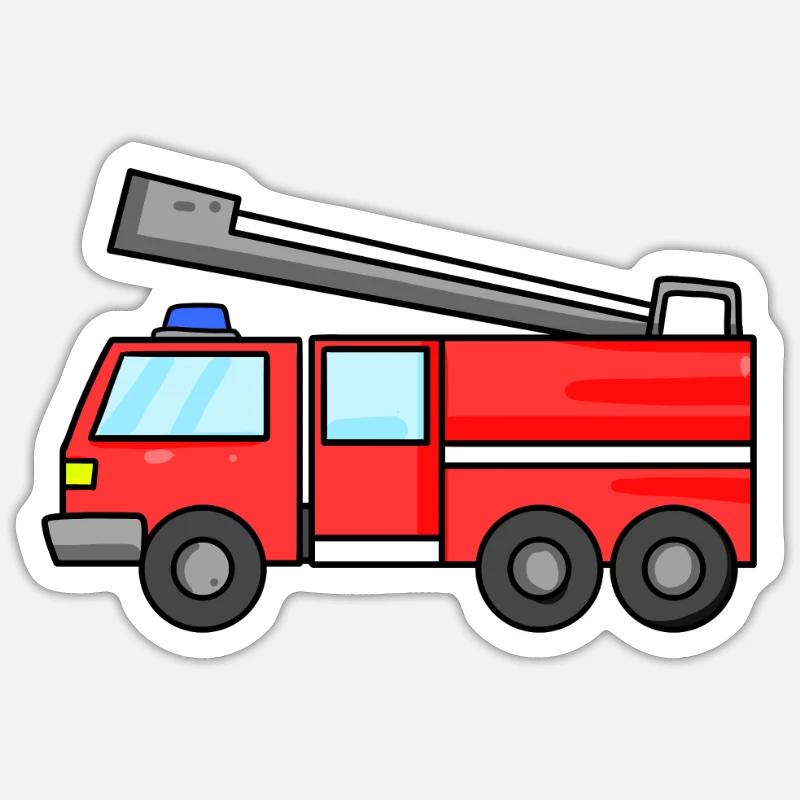 Fire Brigade Car - Sticker size S (10 x 10 cm) - white matte
