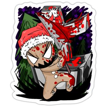 gruseliger Lebkuchen - Sticker Größe S (10 x 10 cm) - Mattweiß - Vorne