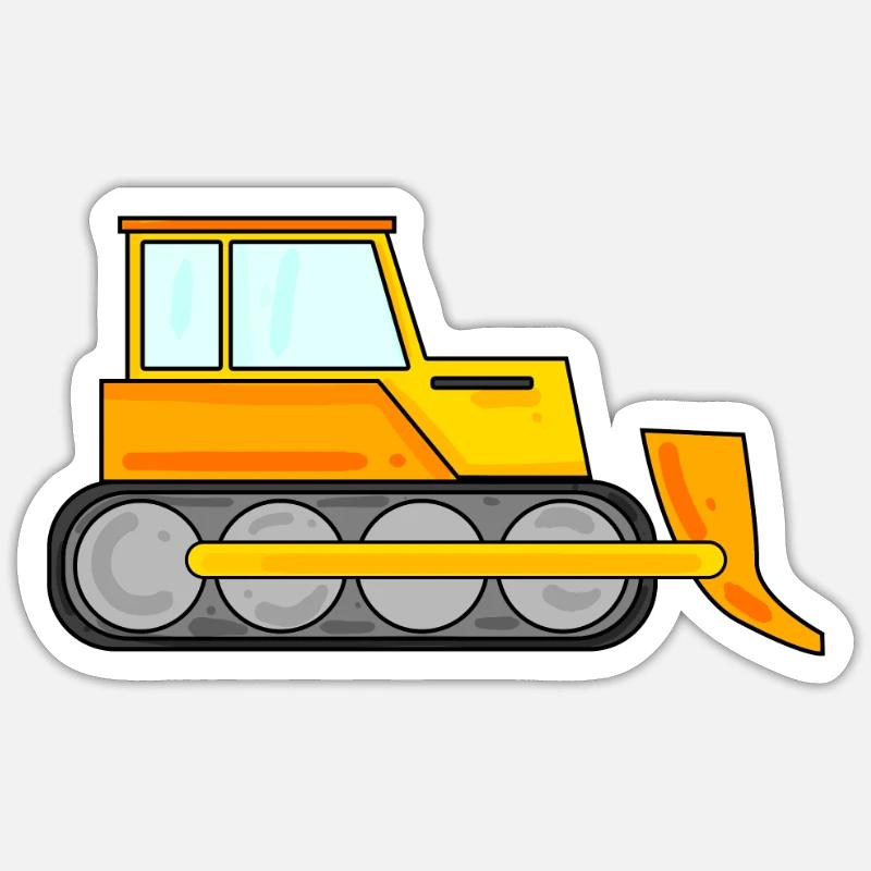 Remorque de construction Sticker taille S (10 x 10 cm)