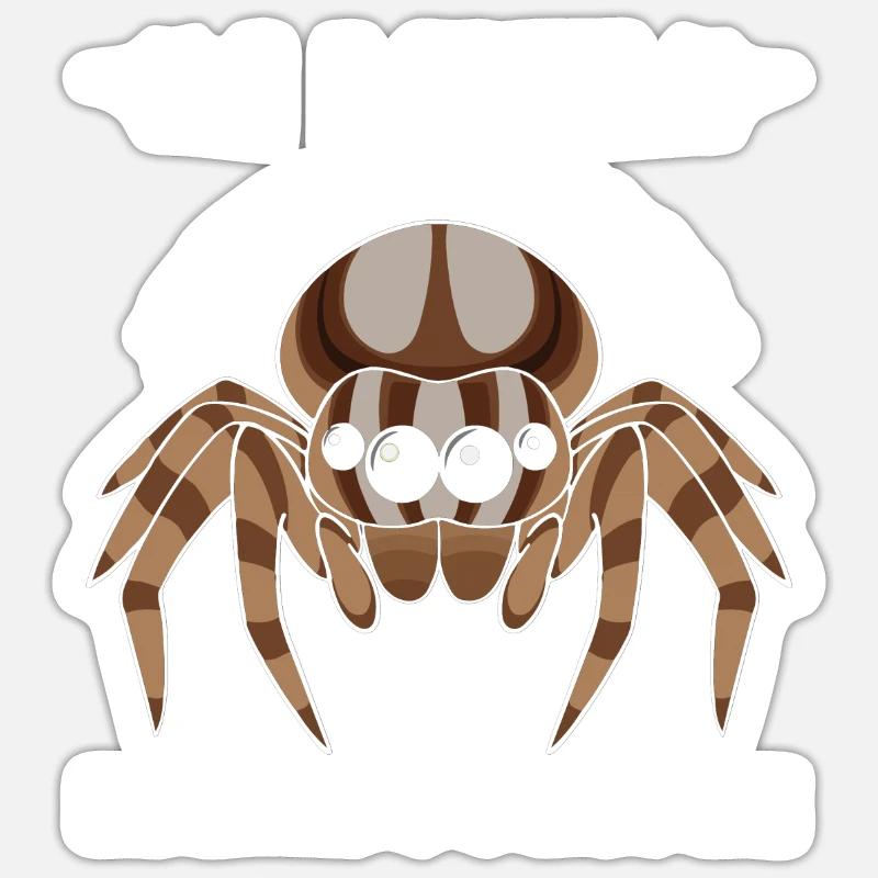 Dicton Jumping Spider - Sticker taille S (10 x 10 cm) - blanc mat