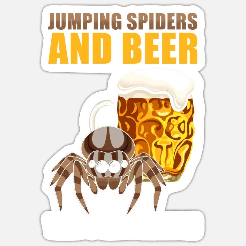 Dicton Jumping Spider - Sticker taille S (10 x 10 cm) - blanc mat