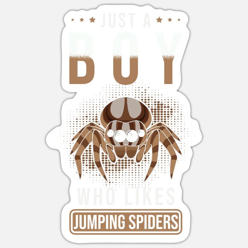 Dicton Jumping Spider - Sticker taille S (10 x 10 cm) - blanc mat