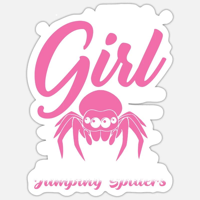 Jumping Spider Saying - Sticker size S (10 x 10 cm) - white matte
