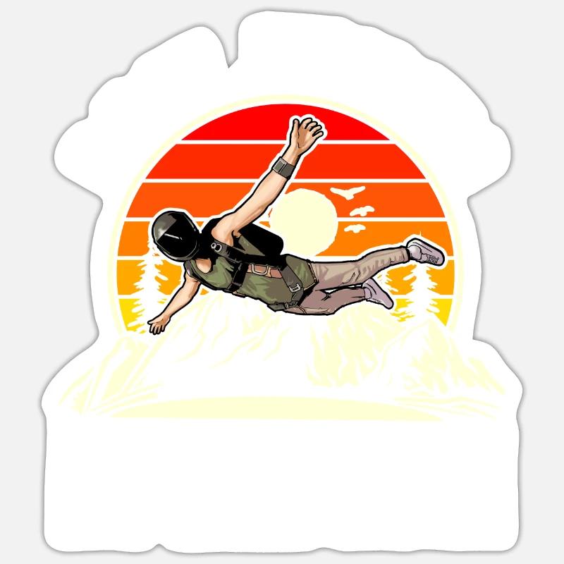 Base Jumping - Sticker Größe S (10 x 10 cm) - Mattweiß