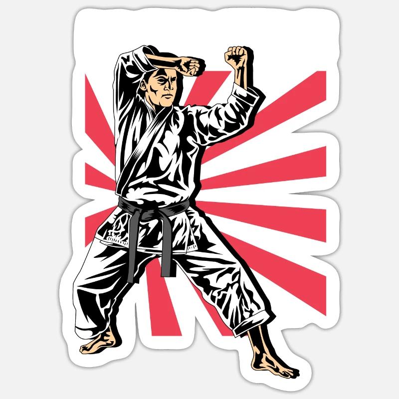 Karate -Kämpfer Karate Instructor Gift Sticker Größe S (10 x 10 cm)