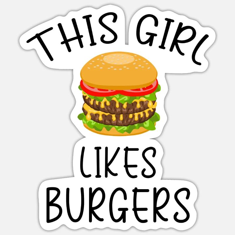 Hamburger Chef Délicieux hamburger Manger - Sticker taille S (10 x 10 cm) - blanc mat