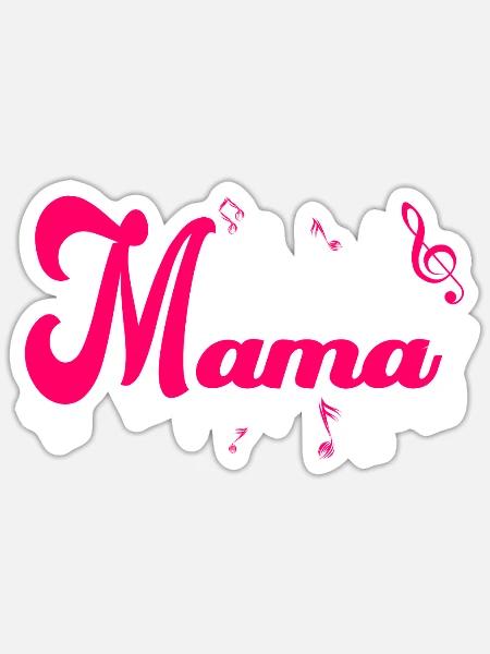 Schlager Mama Kostüm Schlagerparty Outfit - Sticker Größe S (10 x 10 cm) - Mattweiß