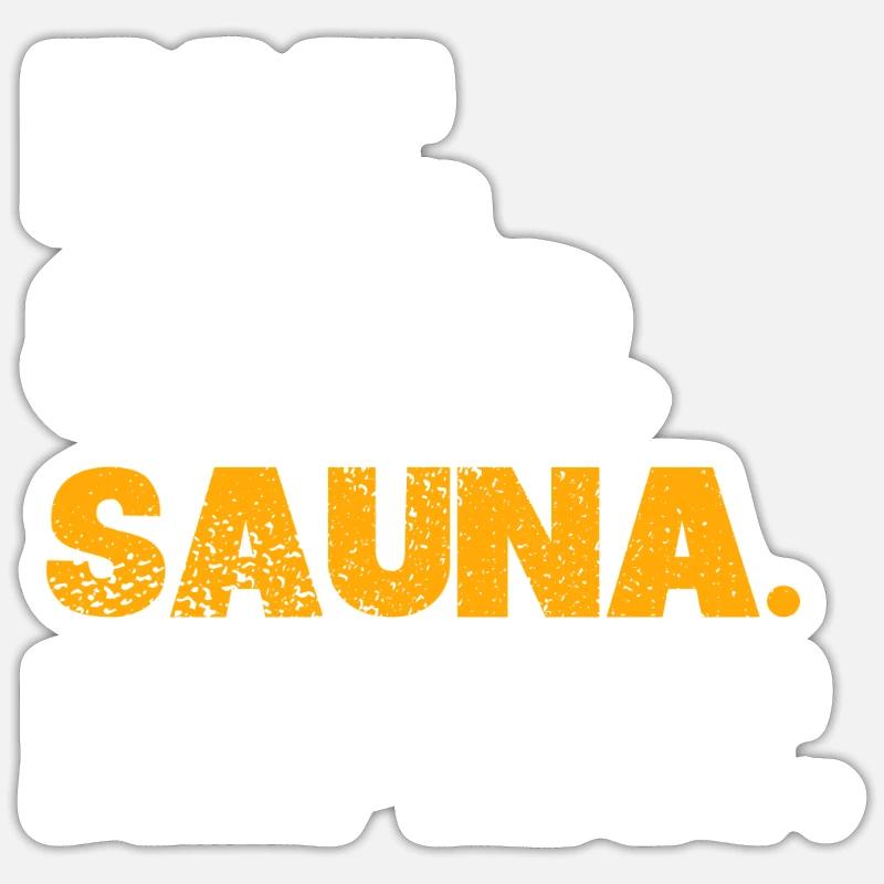 Sauna - Sticker taille S (10 x 10 cm) - blanc mat