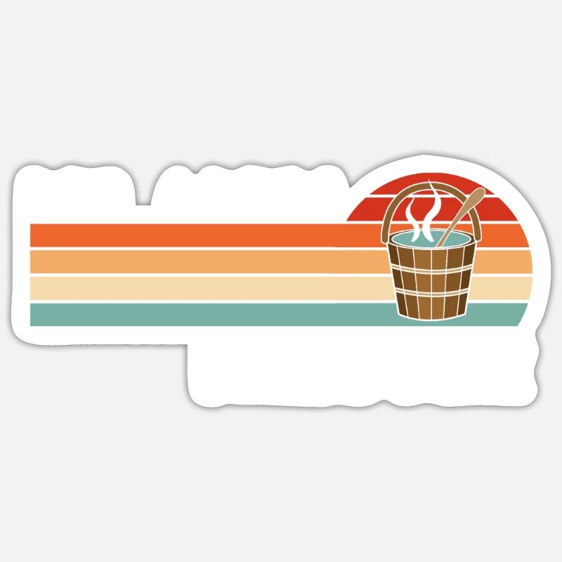 Sauna - Sticker taille S (10 x 10 cm) - blanc mat
