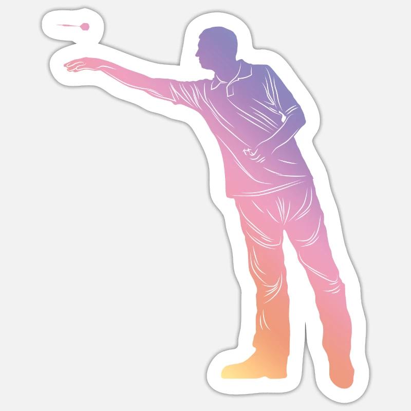 Darts Silhouette - Sticker size S (10 x 10 cm) - white matte