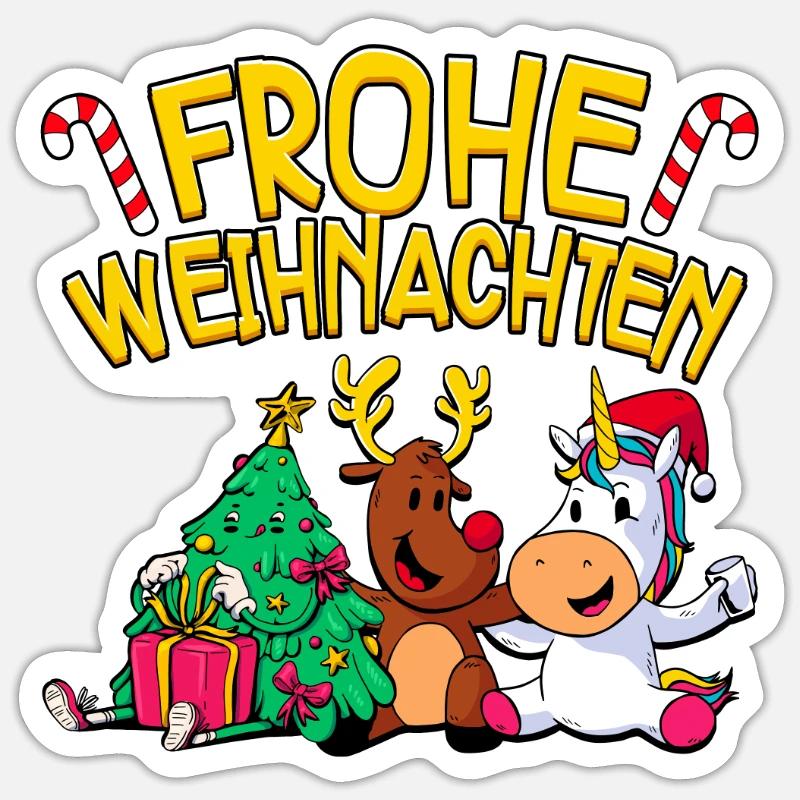Frohe Weihnachten - Sticker Größe S (10 x 10 cm) - Mattweiß