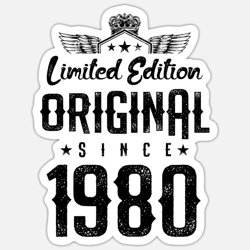 Édition limitée 1980 - Sticker taille S (10 x 10 cm) - blanc mat