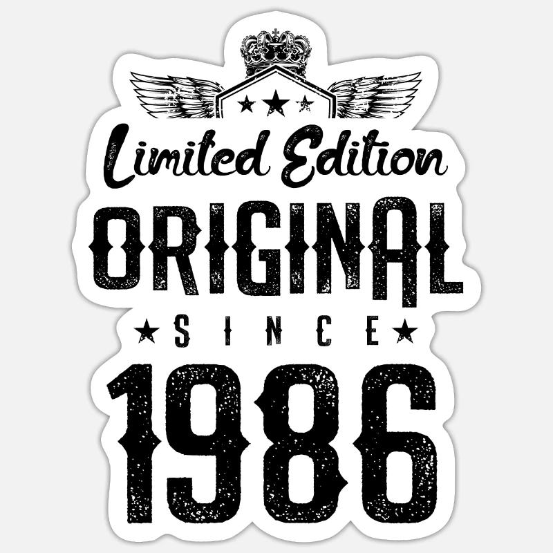Édition limitée 1986 - Sticker taille S (10 x 10 cm) - blanc mat