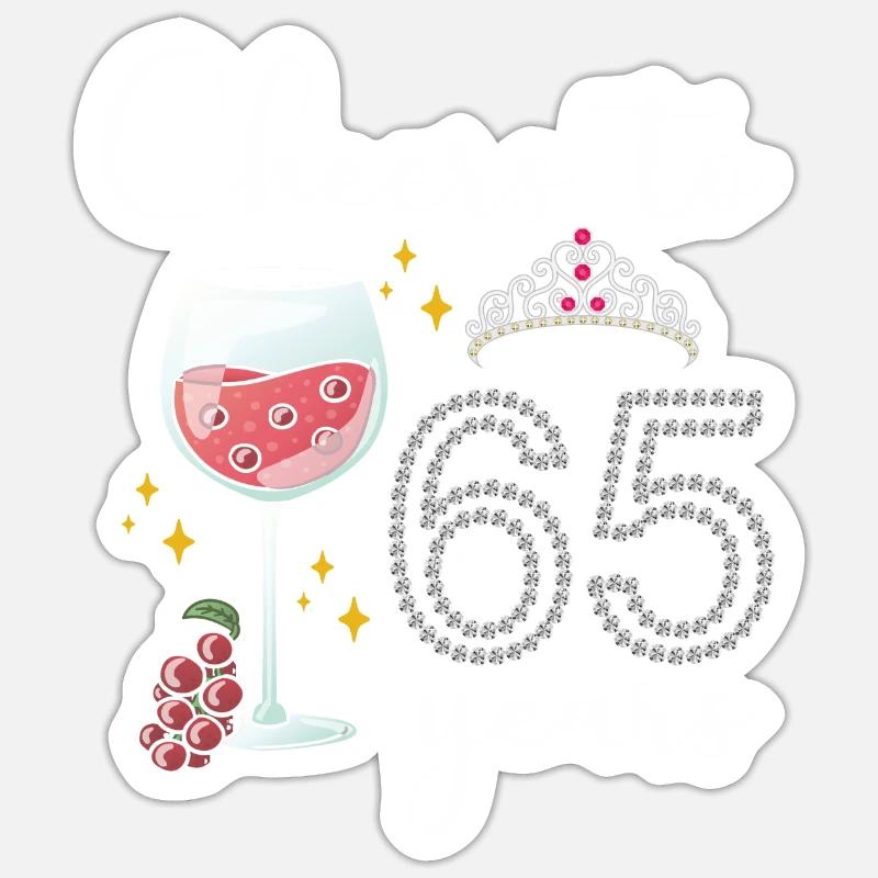 Vive les 65 ans de la célébration du 65e anniversaire Sticker taille S (10 x 10 cm)