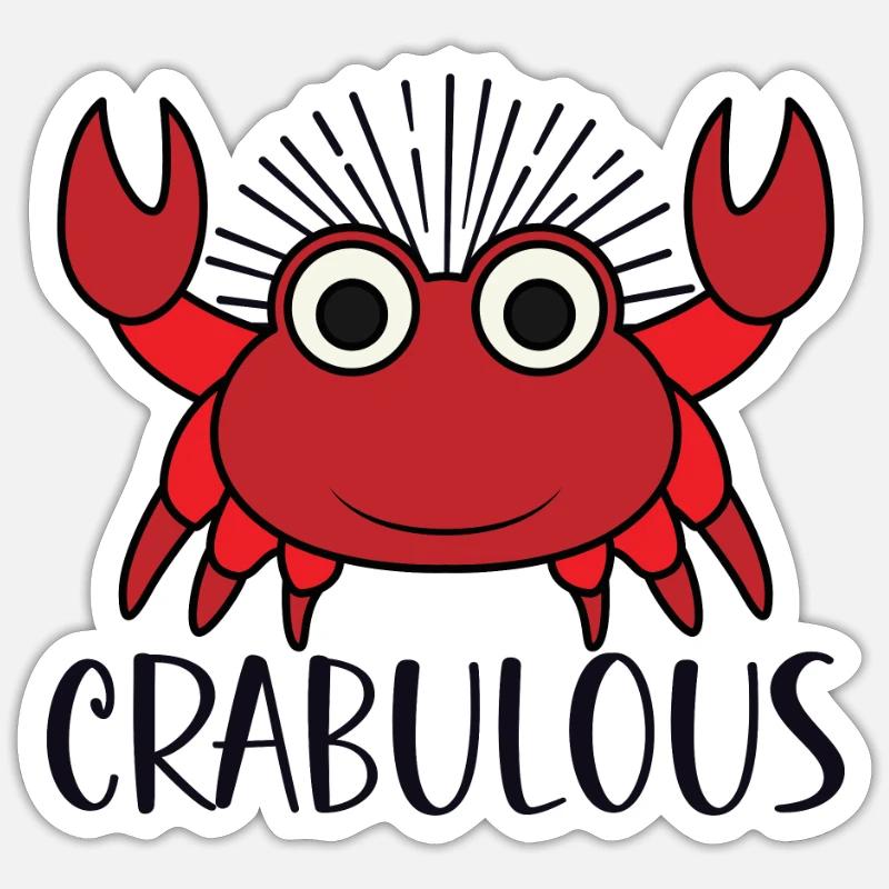 Krabbenkrabbenkrabbenflüsterer Krabbenjagdfischer - Sticker Größe S (10 x 10 cm) - Mattweiß