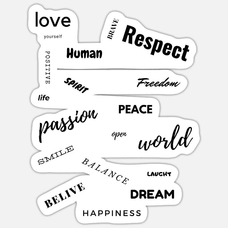 Respect - Sticker taille S (10 x 10 cm) - blanc mat