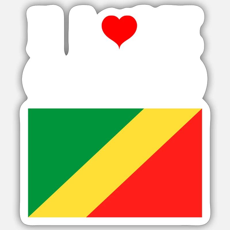 i love Congo - Sticker taille S (10 x 10 cm) - blanc mat