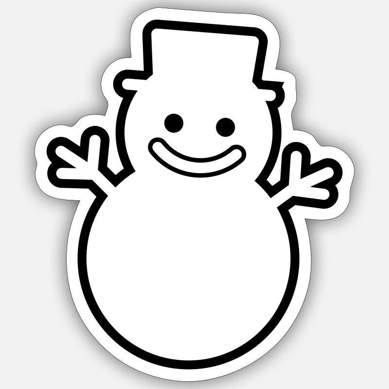 Schneemann Sticker Größe S (10 x 10 cm)