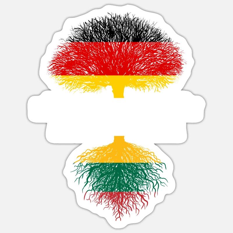 Deutsch mit litauischen Wurzeln - Sticker Größe S (10 x 10 cm) - Mattweiß