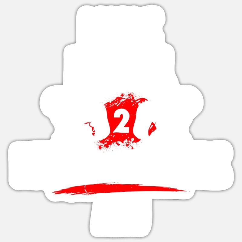 Ich war normal 2 Kooikerhondjes voher - Sticker Größe S (10 x 10 cm) - Mattweiß