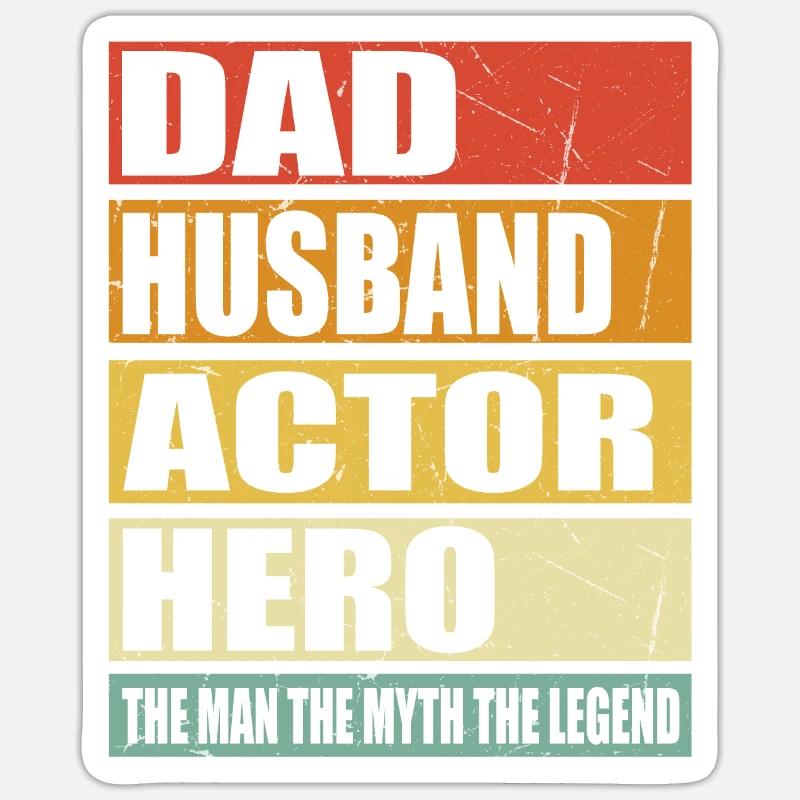 Vater Ehemann Schauspieler Held - Sticker Größe S (10 x 10 cm) - Mattweiß