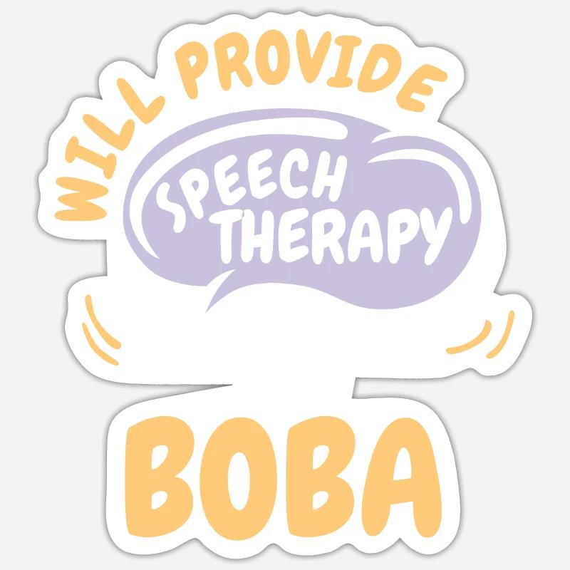 Provide Speech Therapy for Boba Funny Speech Sticker Größe S (10 x 10 cm)