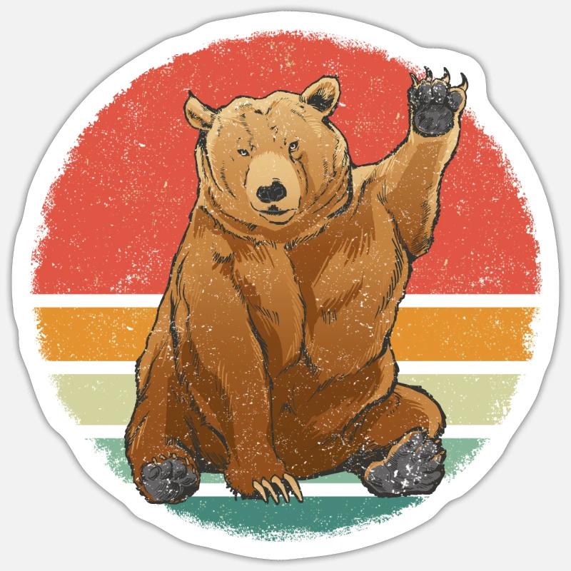 Bear Grizzly Bear Brown Bear Bears - Sticker size S (10 x 10 cm) - white matte