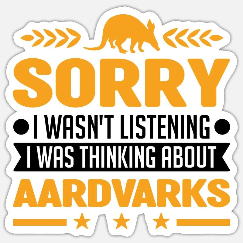 Erdferkel Geschenk Aardvark - Sticker Größe S (10 x 10 cm) - Mattweiß