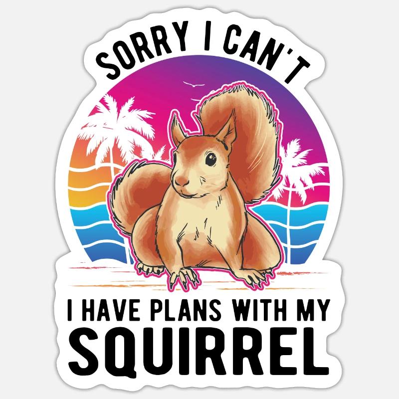 Squirrel Gift Squirrel Gray Squirrel - Sticker size S (10 x 10 cm) - white matte