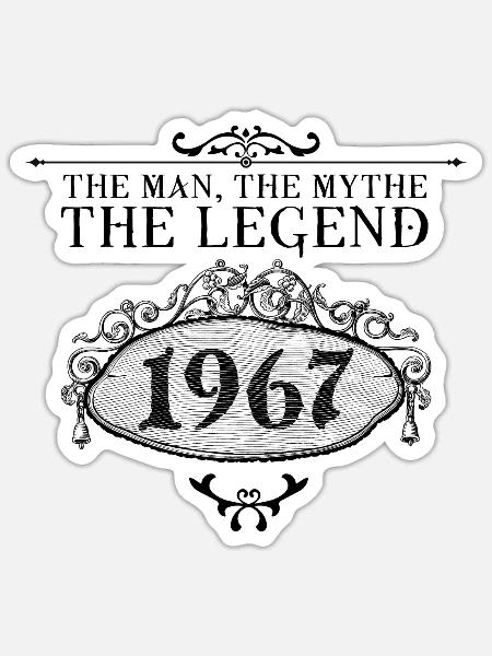 1967| Die Legende seit 1967 Geburtstag - Sticker Größe S (10 x 10 cm) - Mattweiß