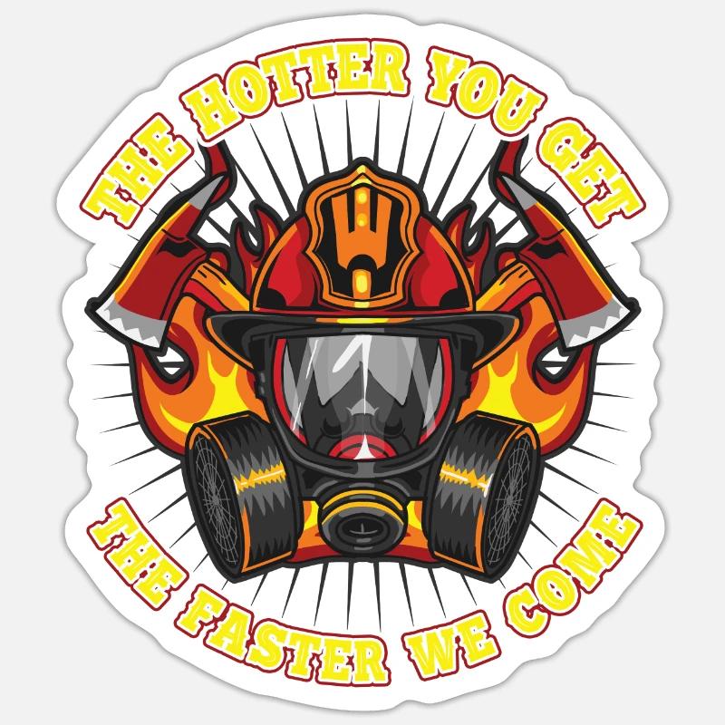 Pompiers disant pompier - Sticker taille S (10 x 10 cm) - blanc mat