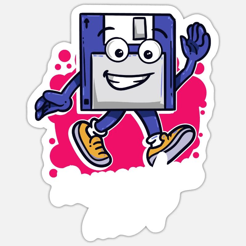 Programmeur Retro-diskette Disquette Sticker taille S (10 x 10 cm)